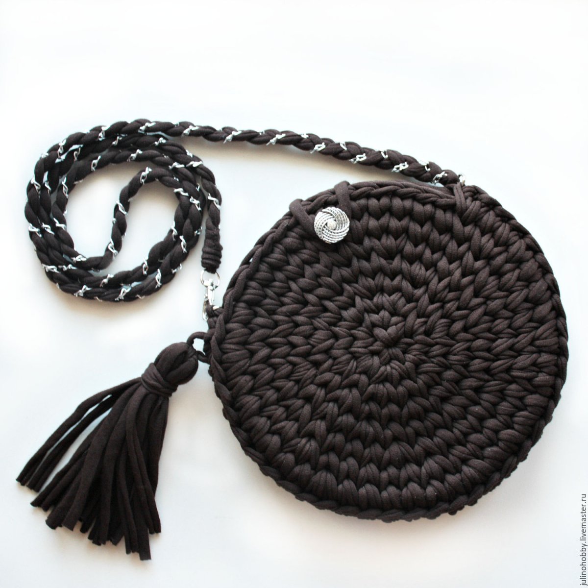 Сумочка из трикотажной пряжи крючком