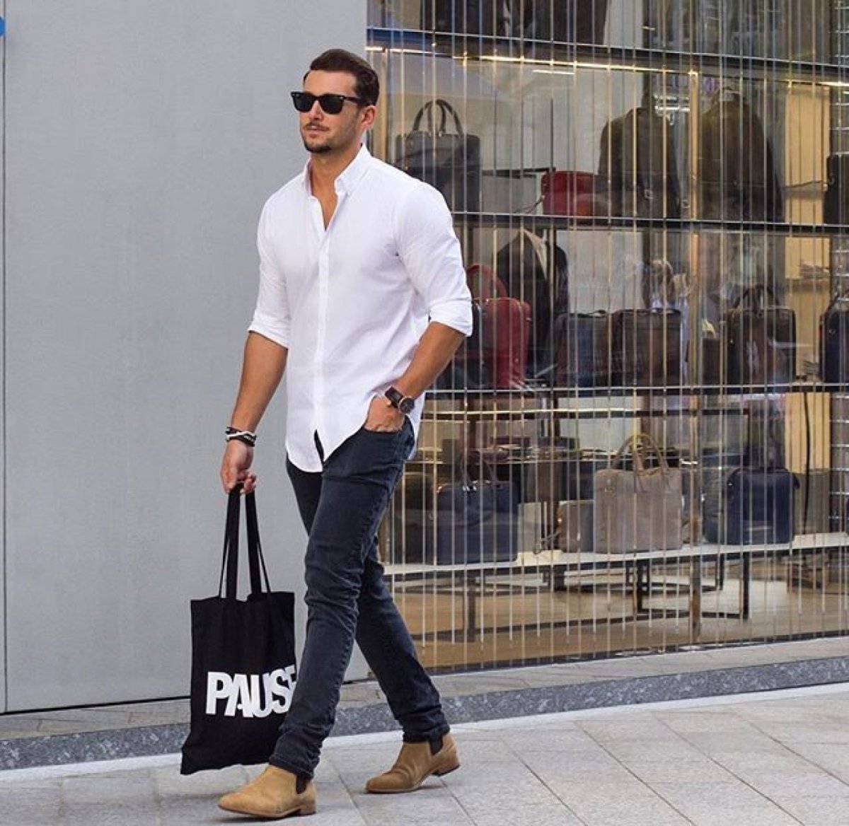 Луки с белой рубашкой мужские