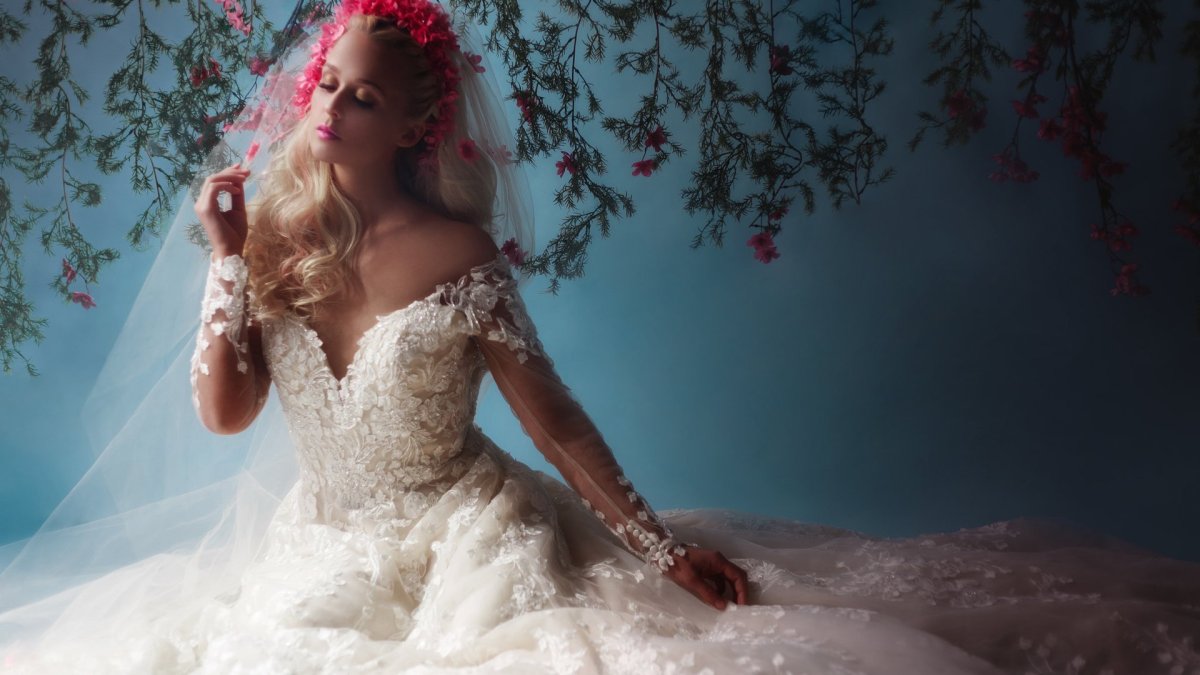 Фотосессия в розовом платье