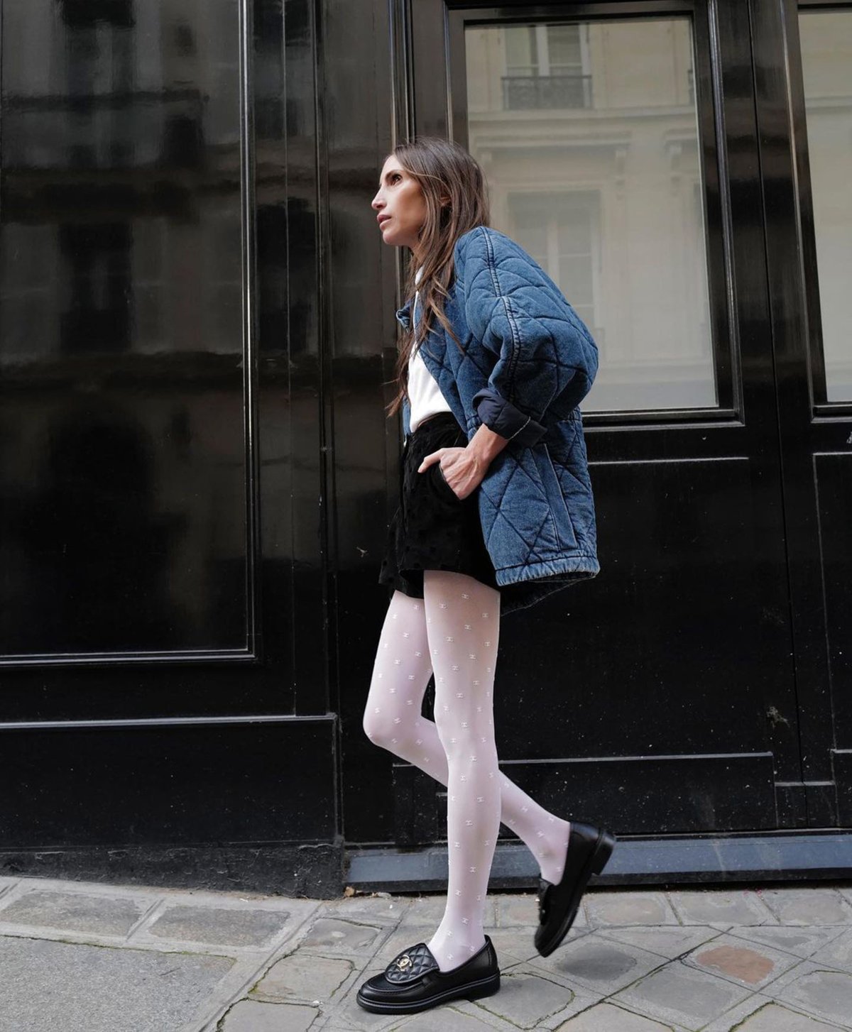 Образы с белыми колготками