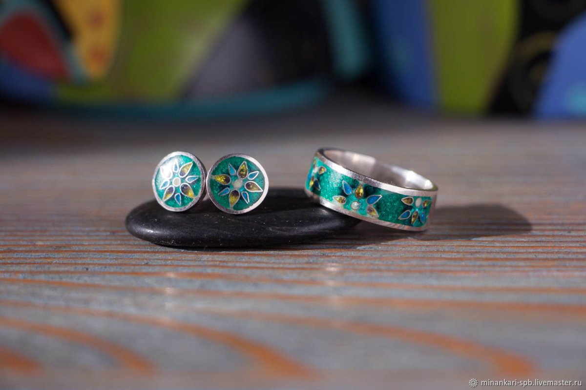 Перегородчатая эмаль на серебре Грузия