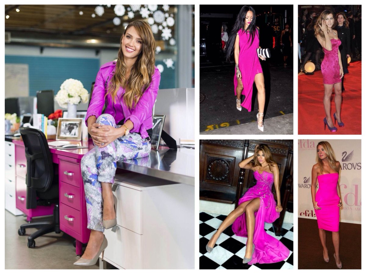 Аксессуары к платью цвета фуксии