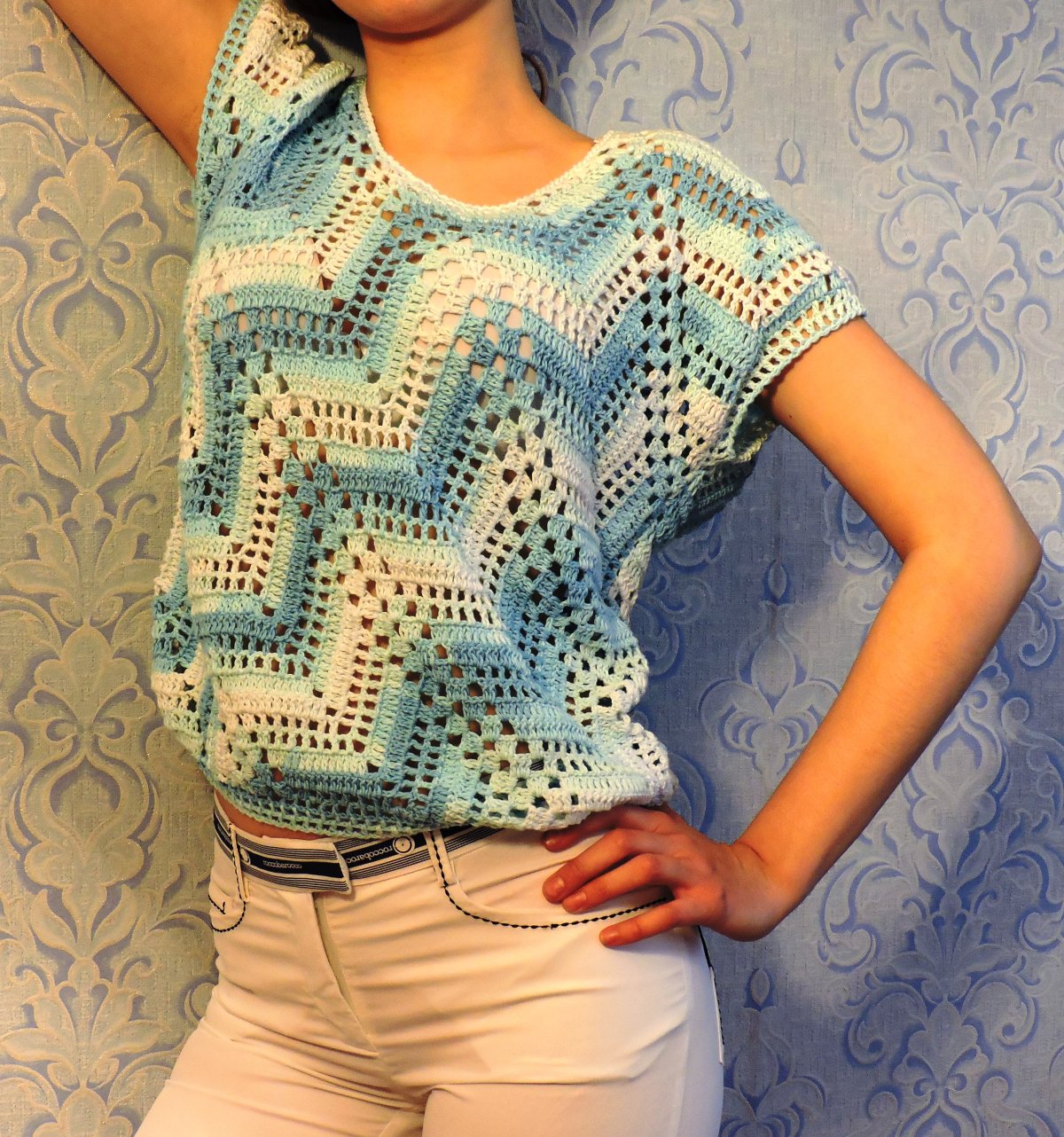 Летняя кофта крючком