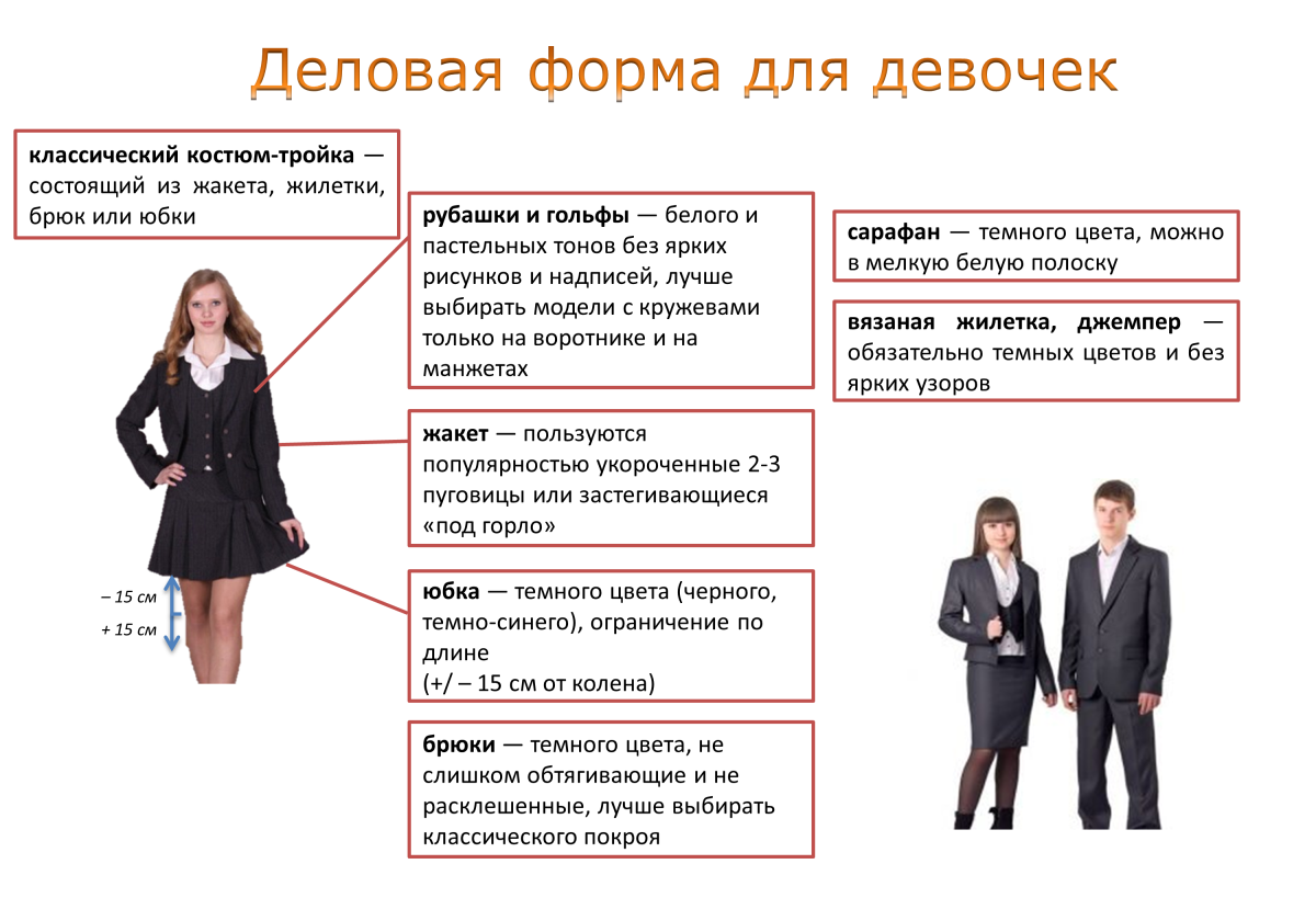 Деловой стиль одежды для школьников