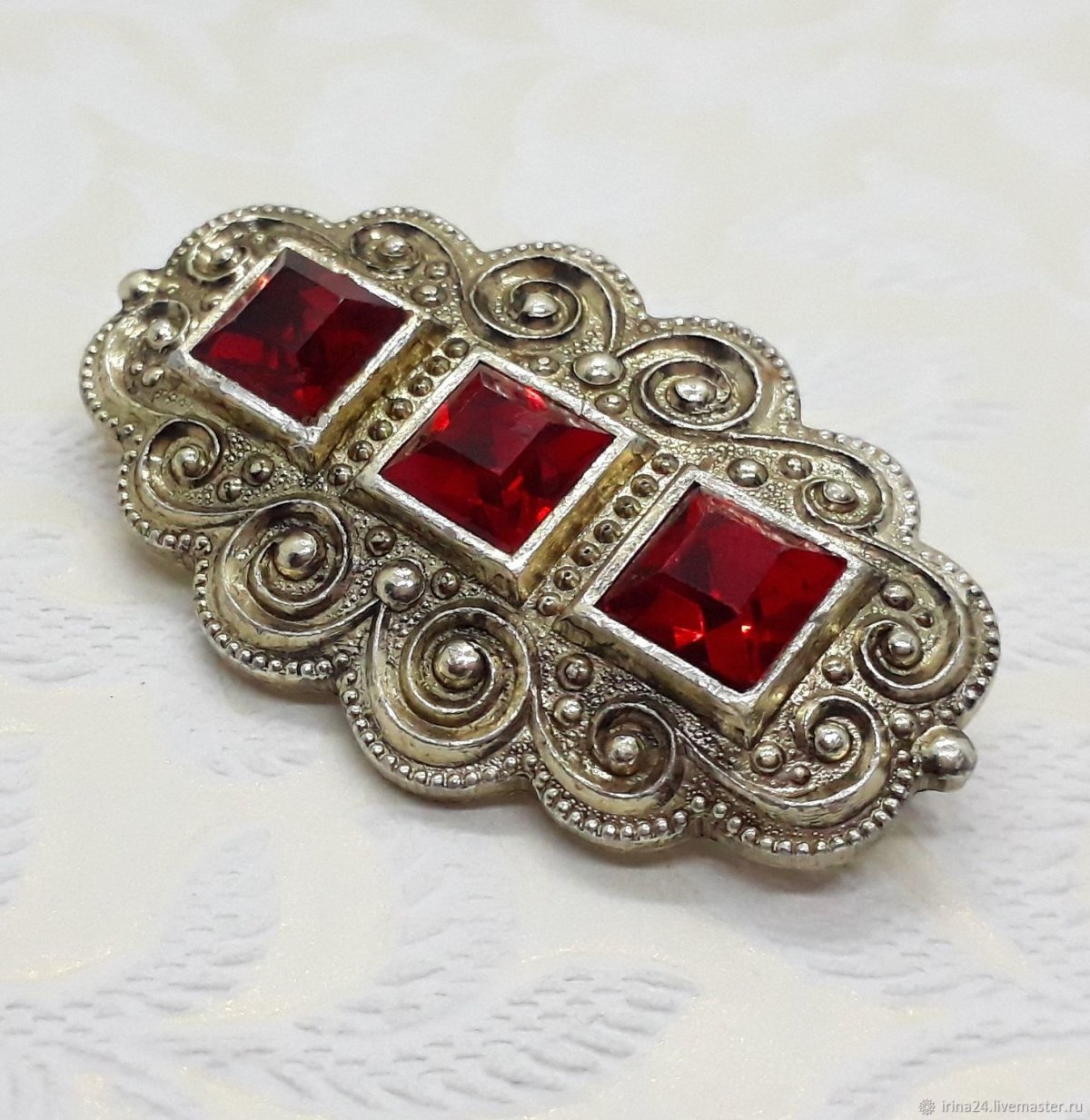 Запонки русские Самоцветы горный хрусталь