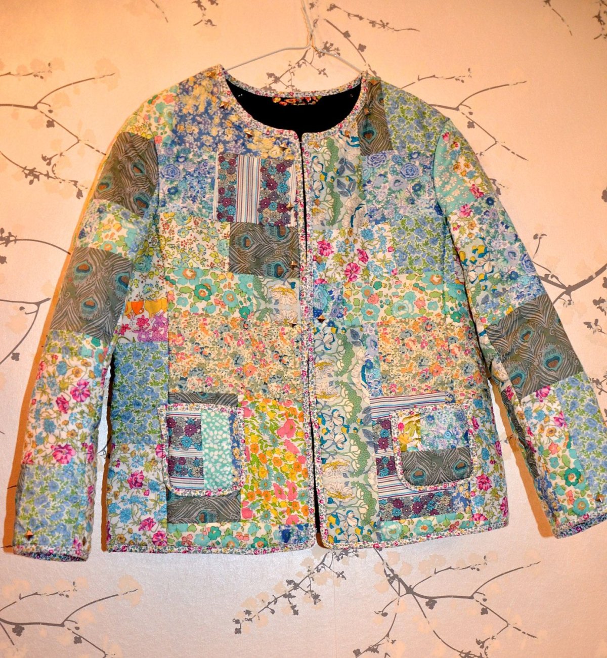 Вязаный свитер пэчворк