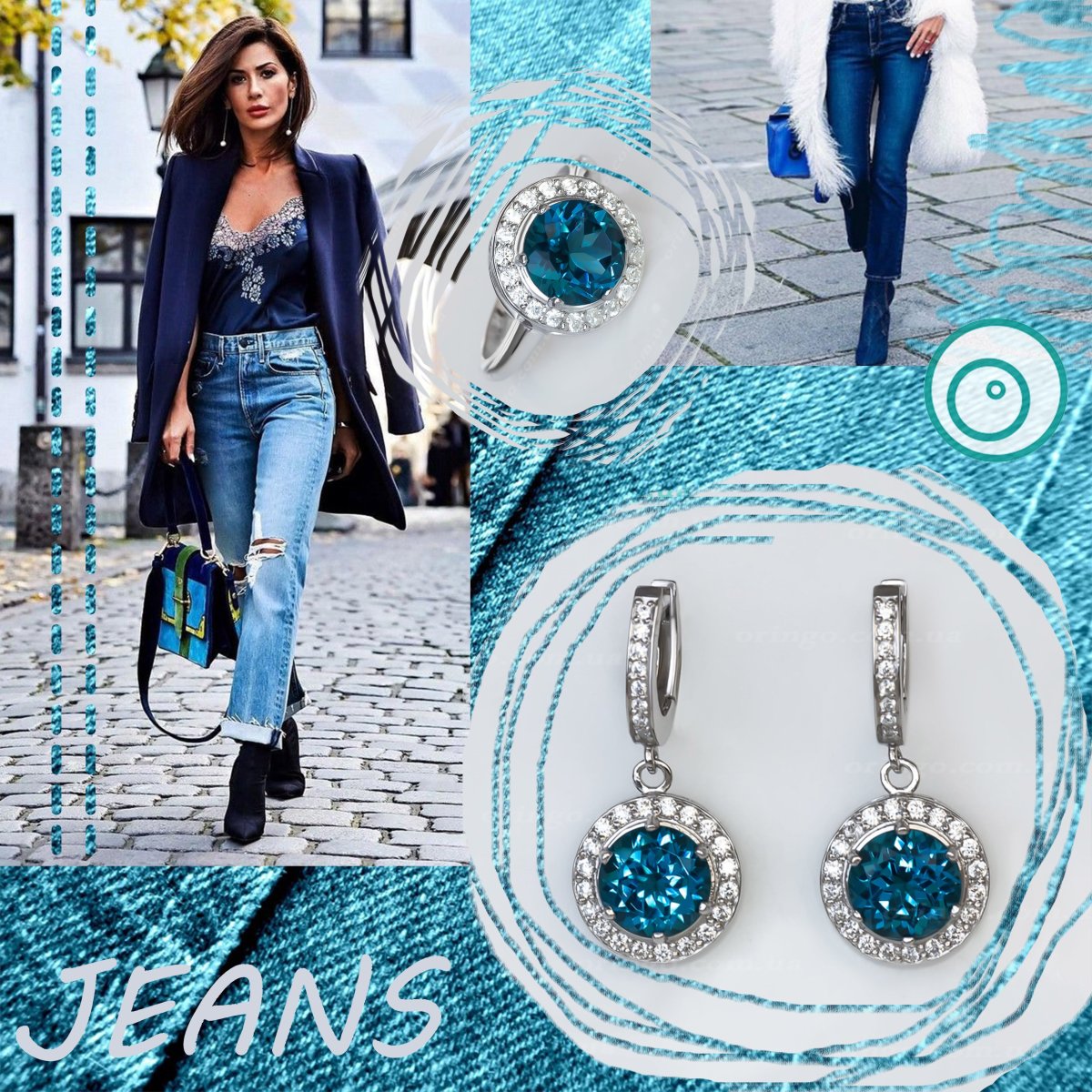 Серая бижутерия к голубому платью