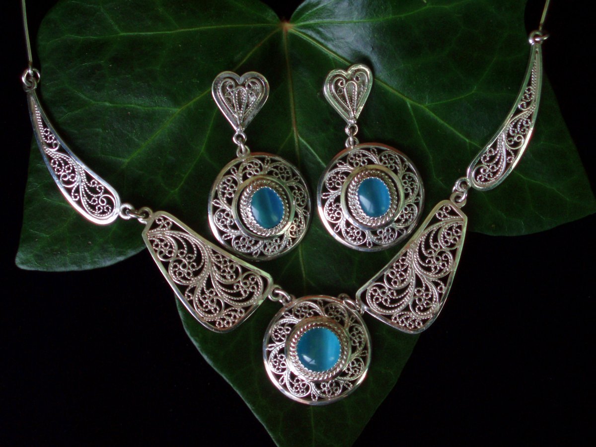 Украшения скань филигрань с камнями серебро