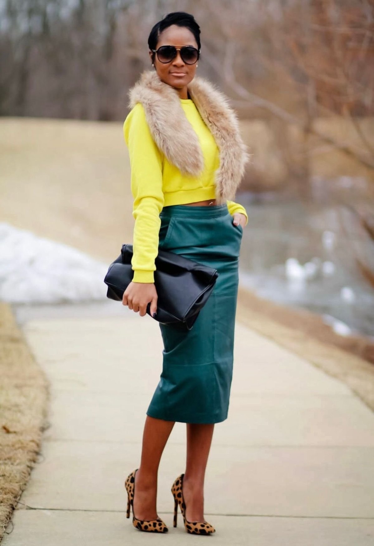 Кожаная юбка Кира Пластинина