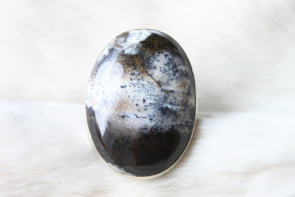 Моховой агат серьги