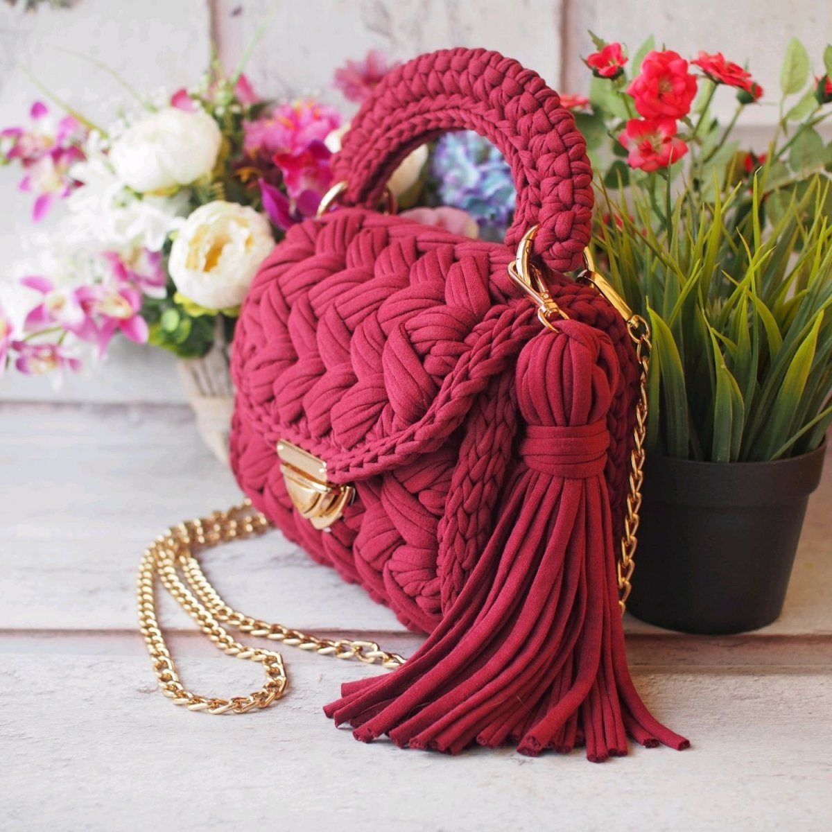 Вязаная сумка гуччи