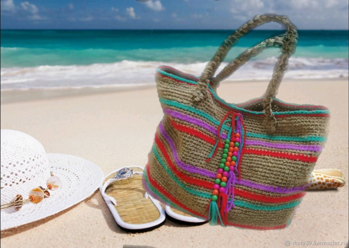 Вязаная пляжная сумка