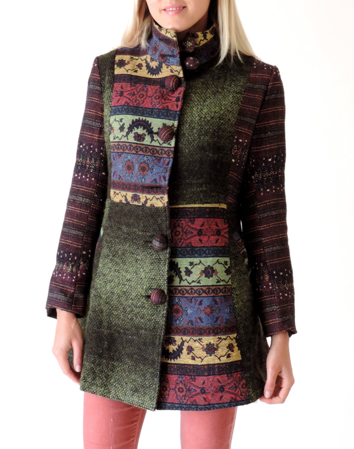 Вязаный свитер пэчворк