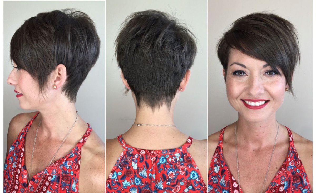 Стрижка Пикси асимметрия на короткие волосы