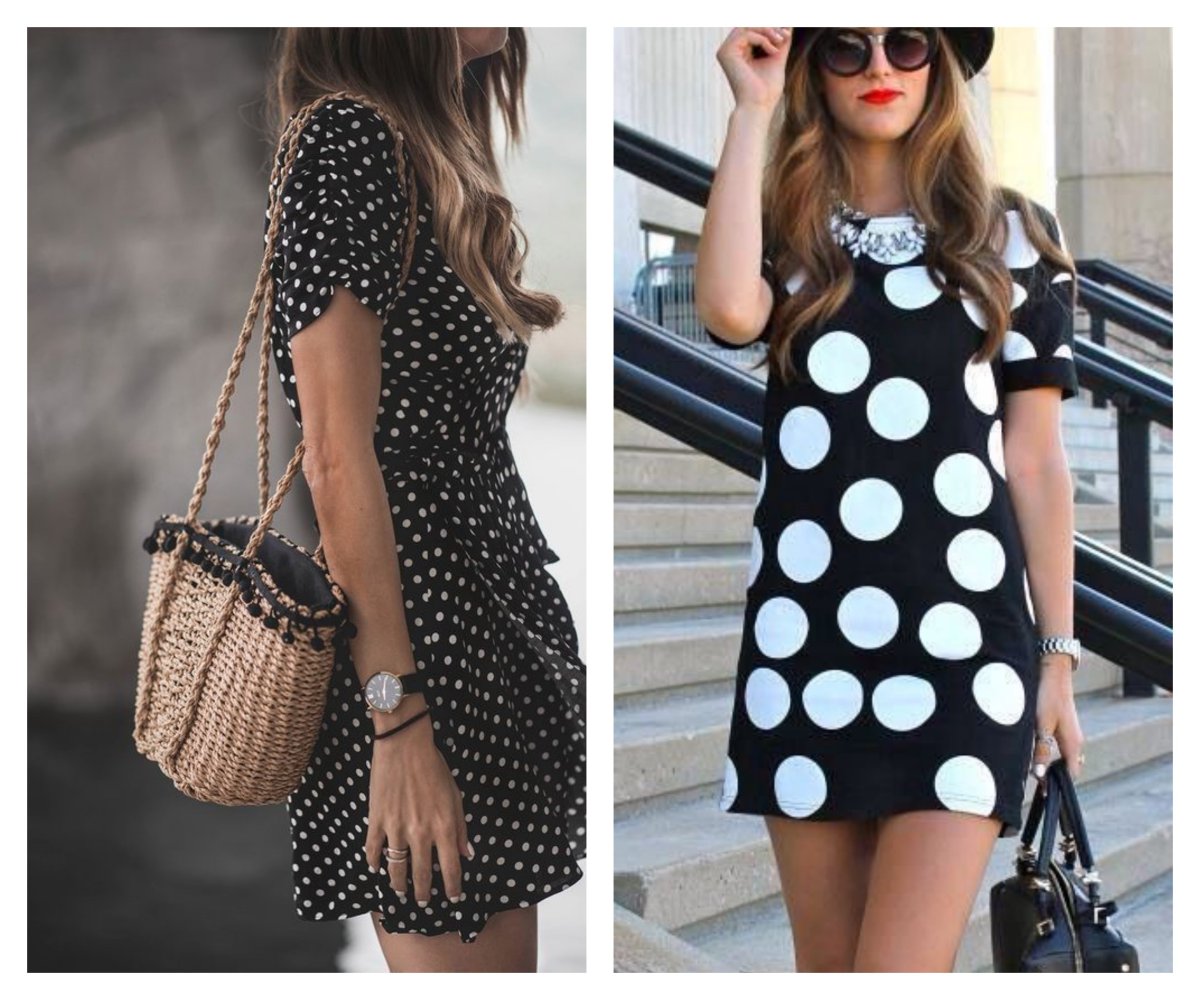 Платье страдивариус в горошек черное