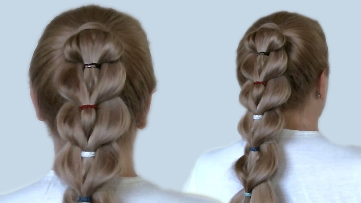 Причёски с маленькими резинками на длинные волосы