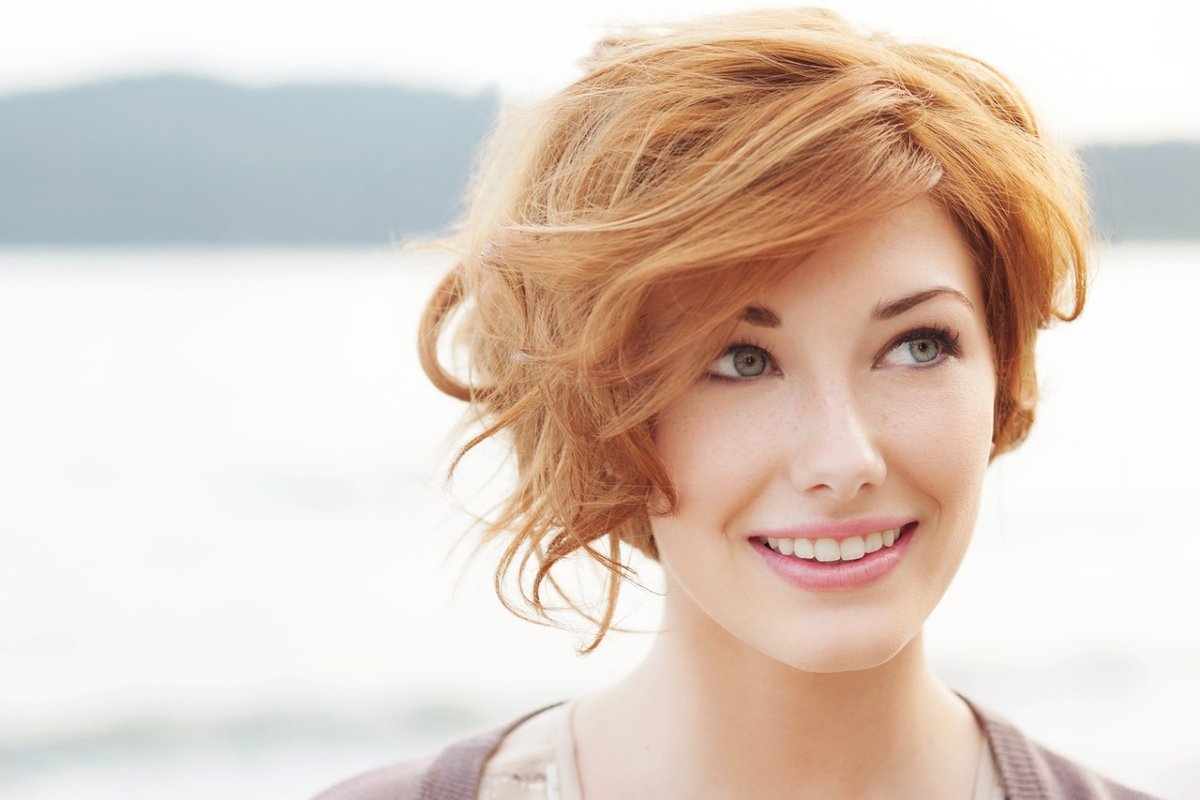 Рыжий цвет волос на короткие волосы