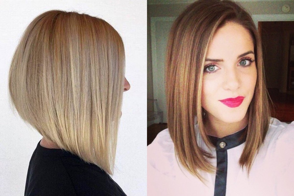 Боб каре с удлинением на длинные волосы