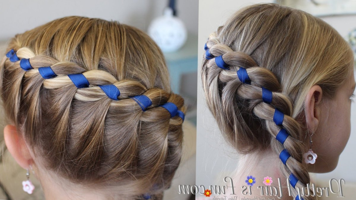 Французские косы с ленточками