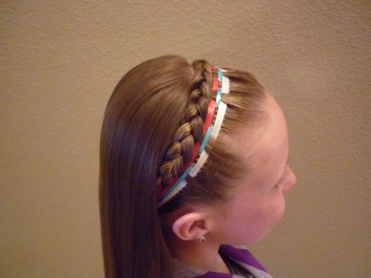 Косички с лентами для девочек
