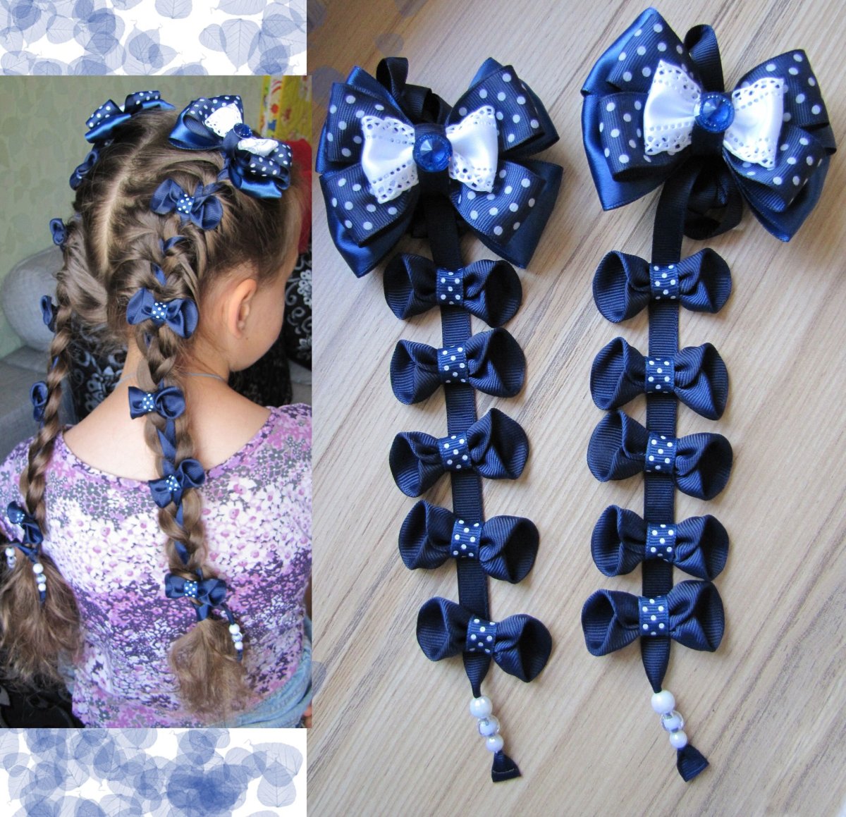 Бантики в косу из лент своими