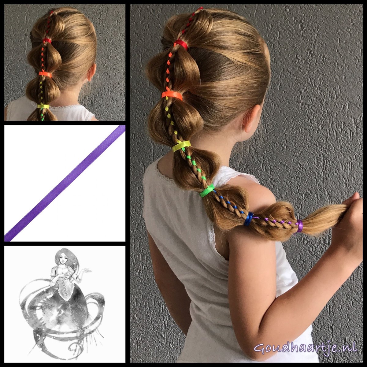 Несложные прически для девочек с лентами