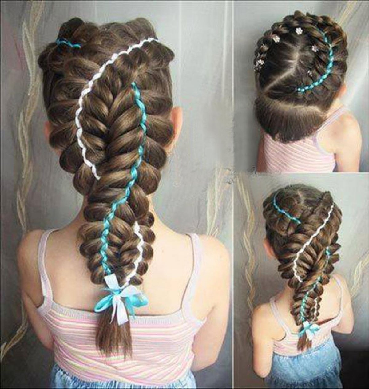 Французская косичка с ленточкой