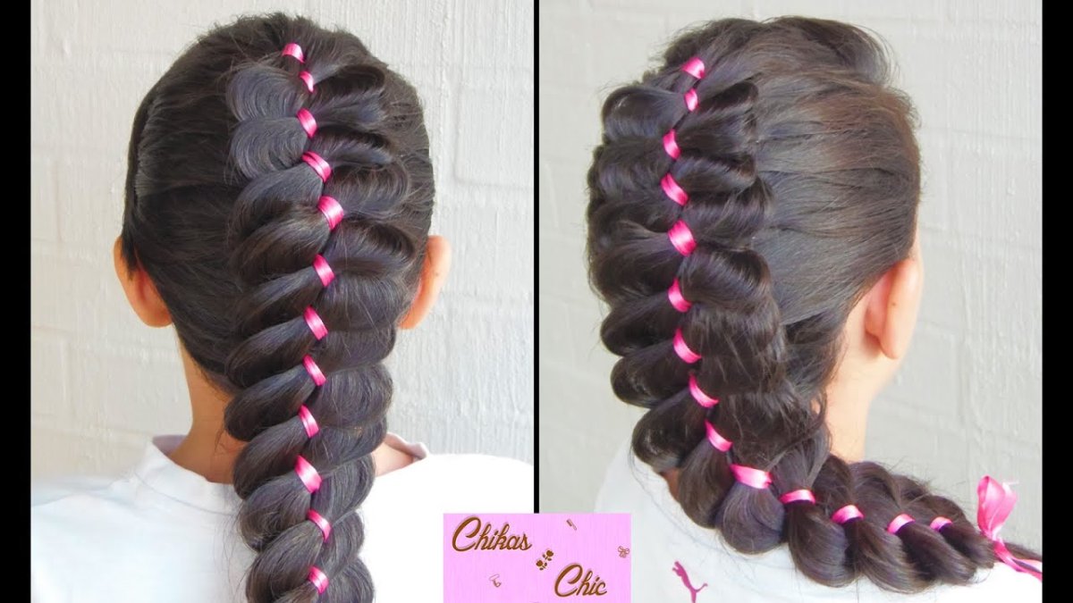 Коса с лентой