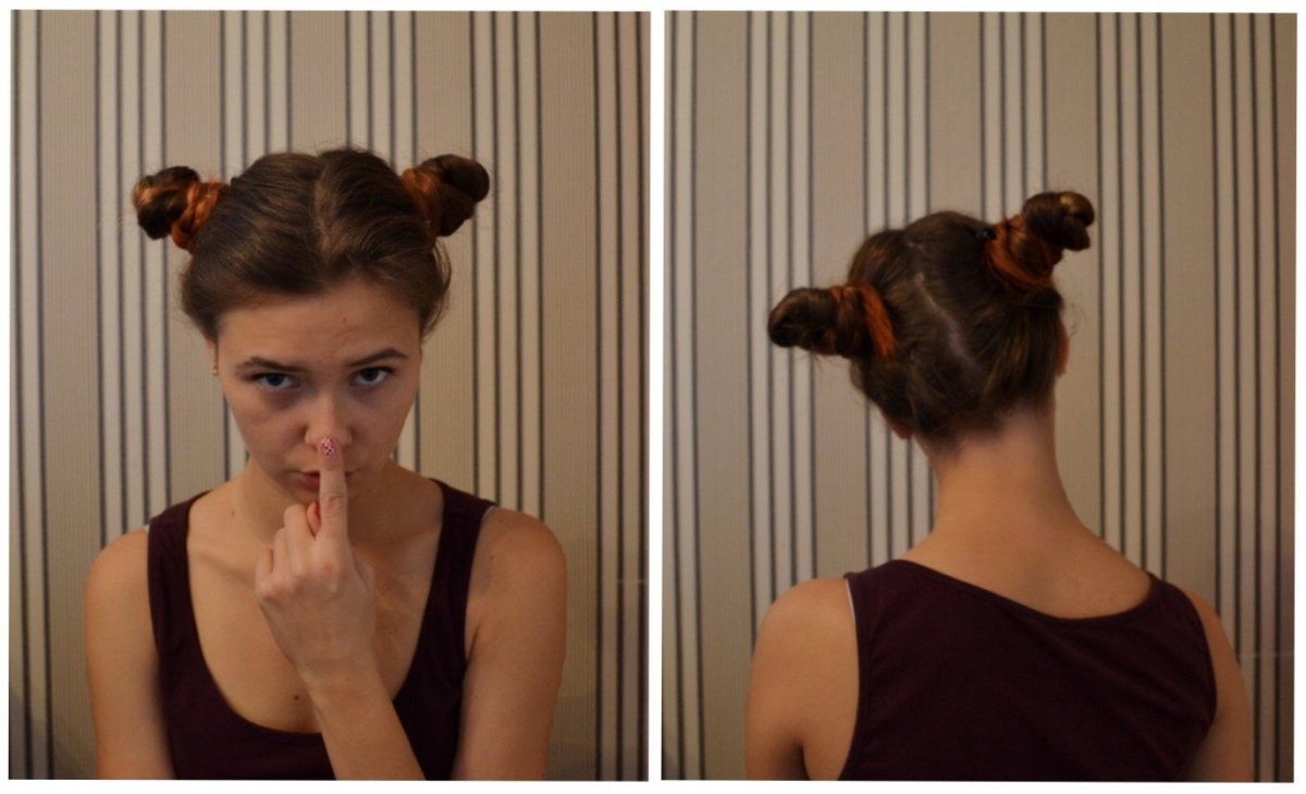 Две гульки на короткие волосы