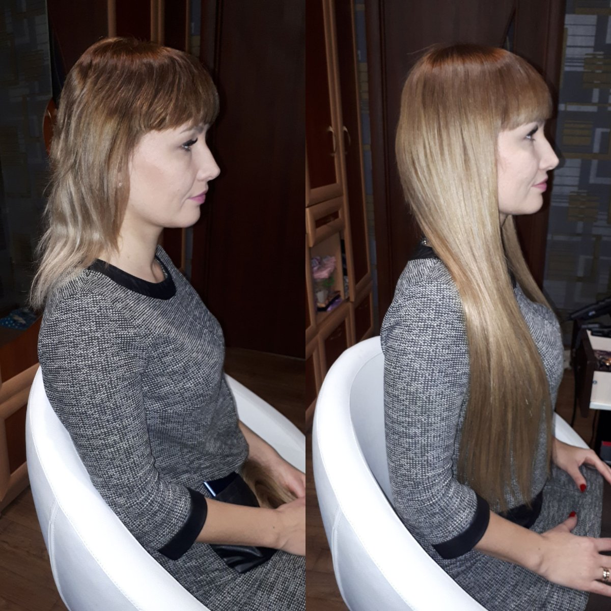 Наращивание густой челки