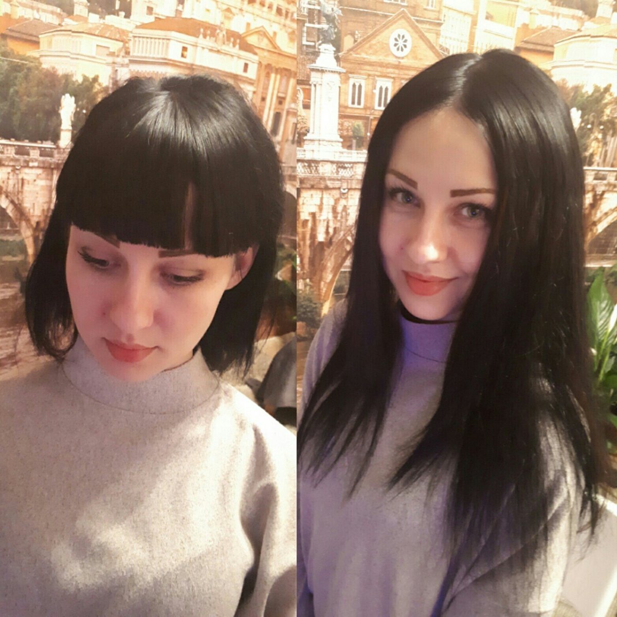 Наращивание челки лентами