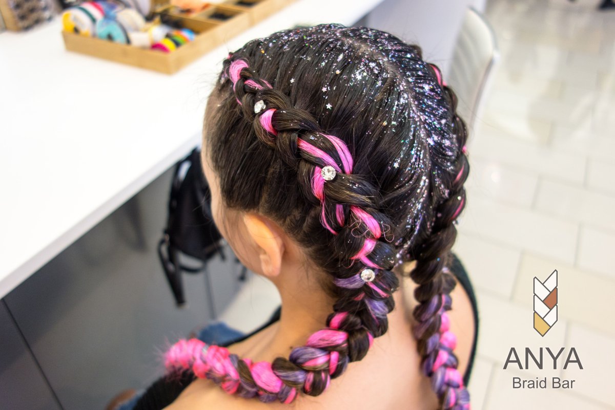 Французские косы с канекалоном детям