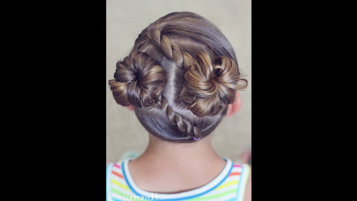 Прическа жгутики для девочки