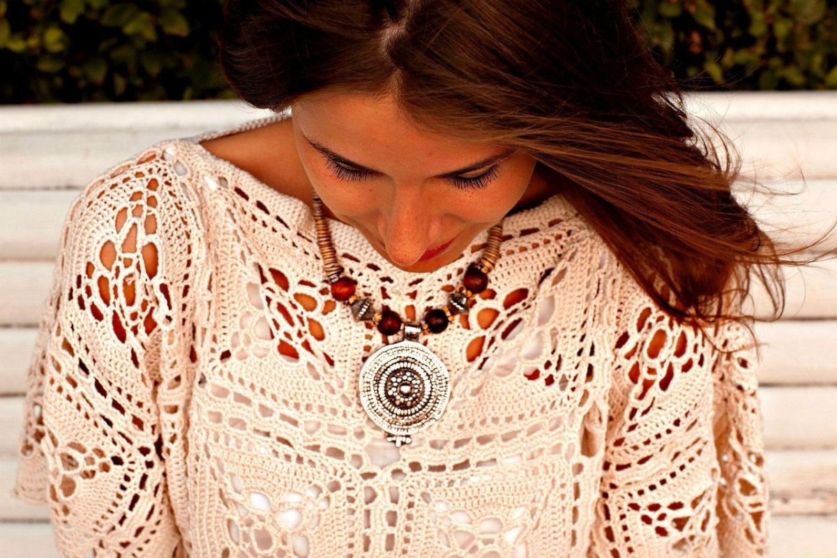 Туника в стиле бохо крючком
