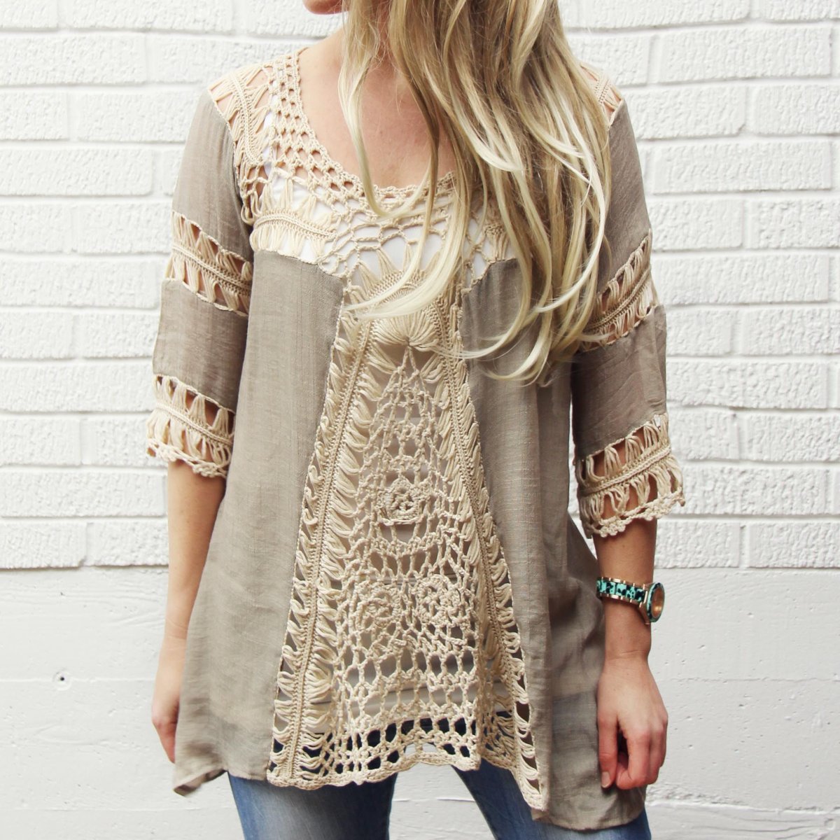 Джемпер оверсайз в стиле бохо