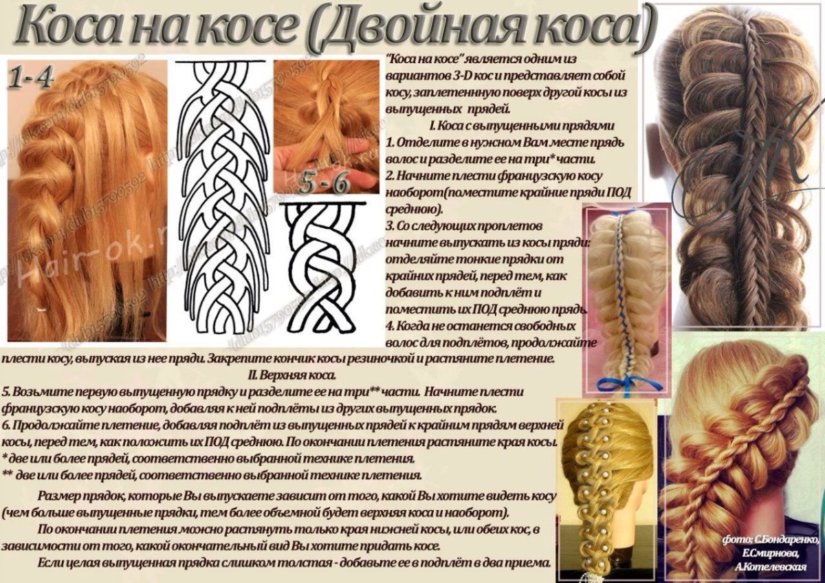 Косичка с лентой схема плетения