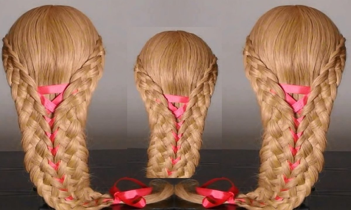 Четырехпрядная коса схема плетения