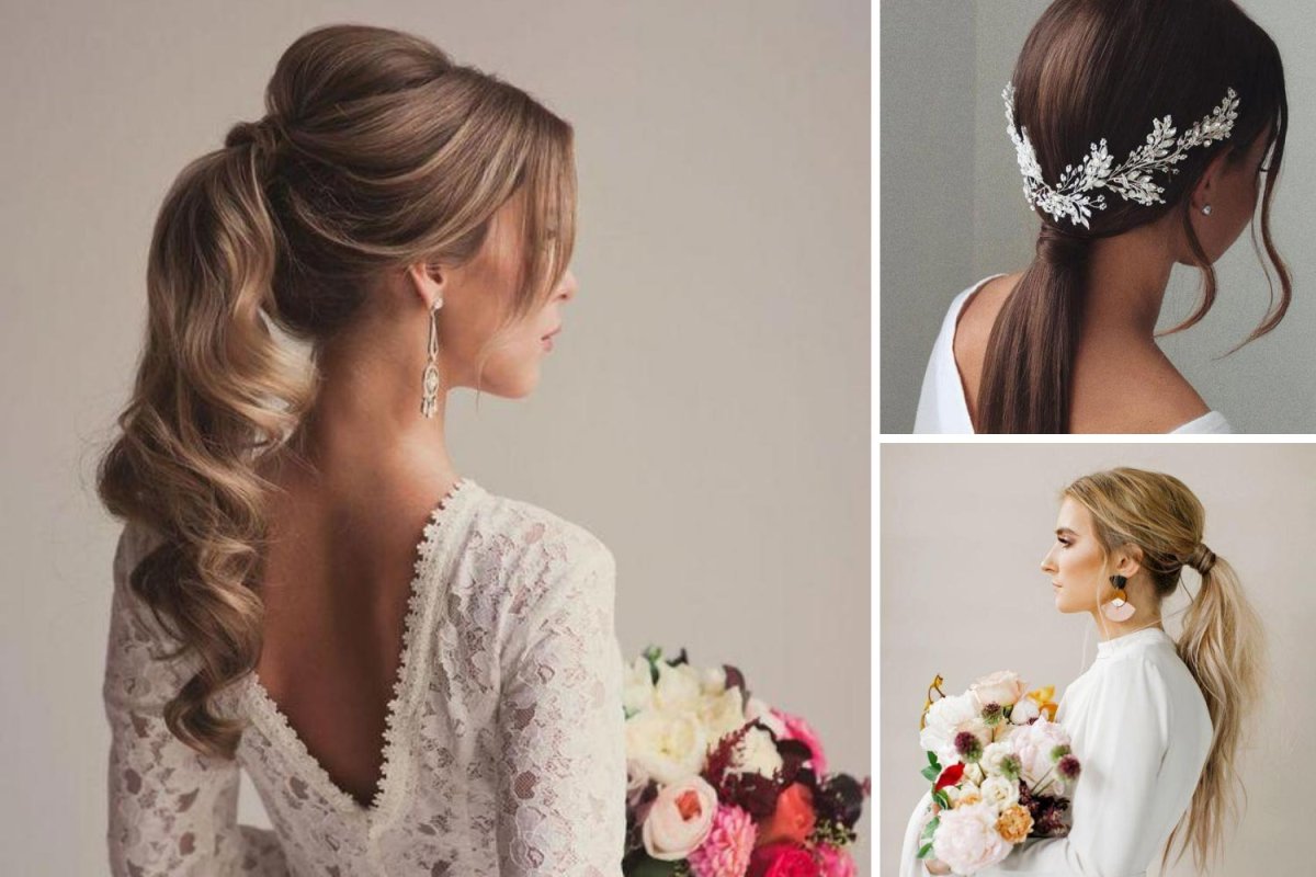 Свадебный хвост прическа на средние волосы