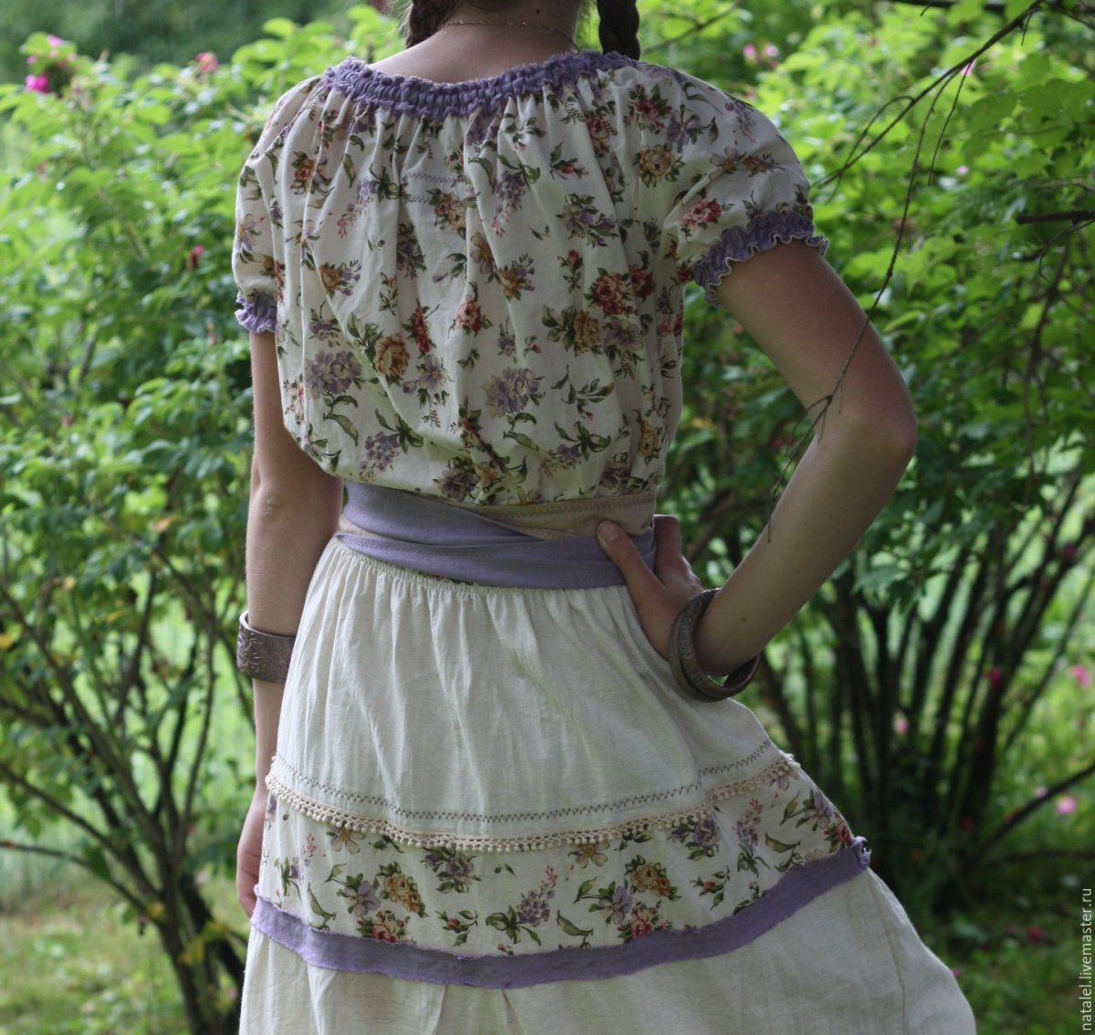 Льняное платье в стиле Прованс