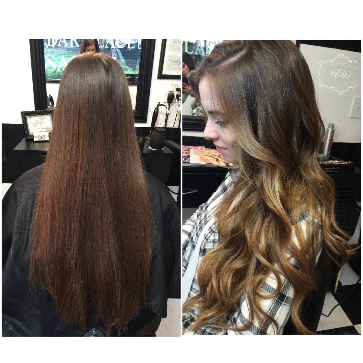 Калифорнийское мелирование до и после