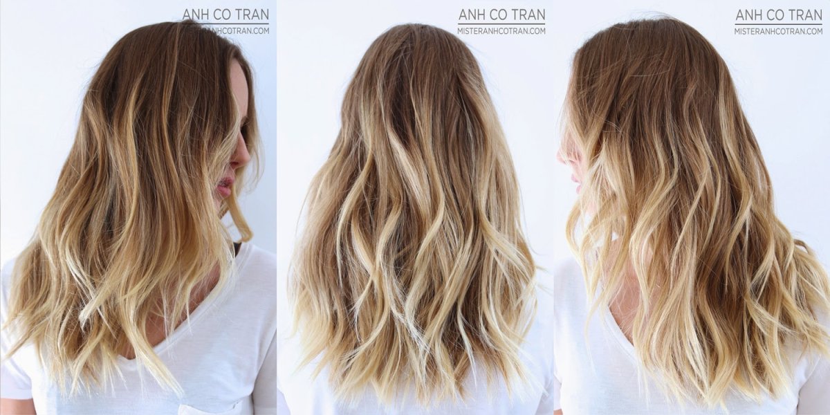 Частичное осветление волос на русые волосы