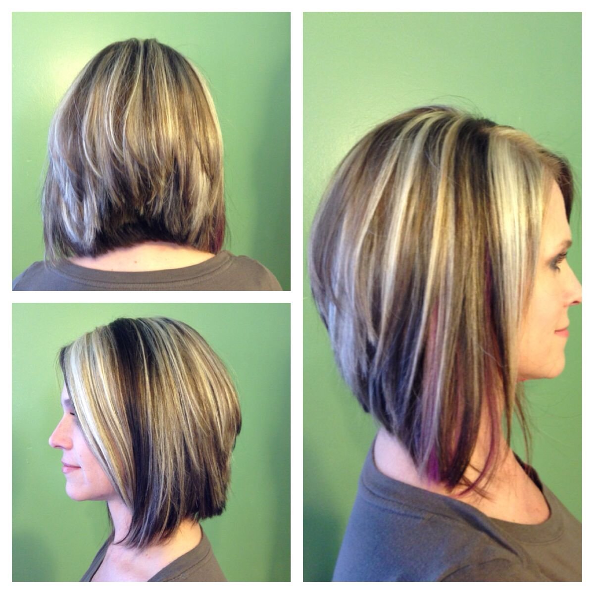 Удлиненное Боб каре с челкой и мелированием