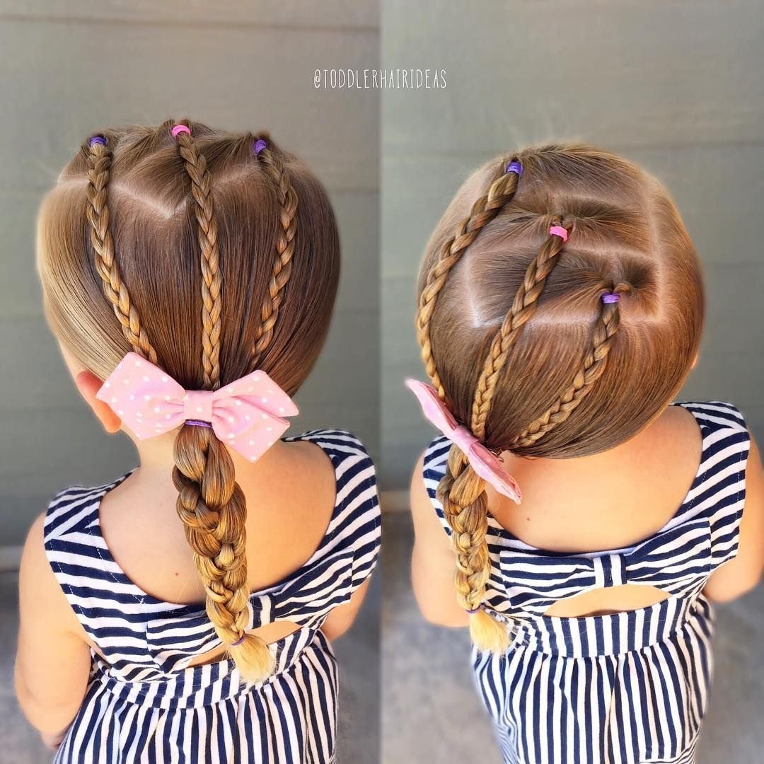 Несложная прическа для девочки в сад