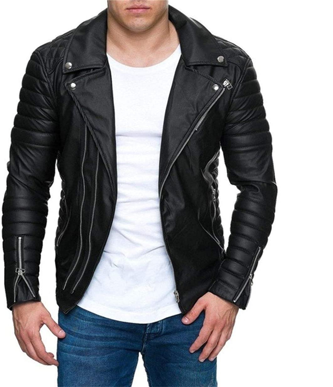 Кожаная куртка слим фит