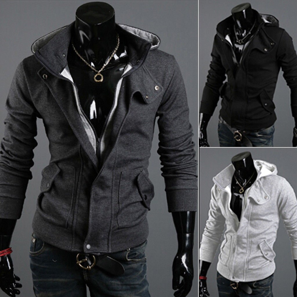 Пальто с кофтой с капюшоном мужское
