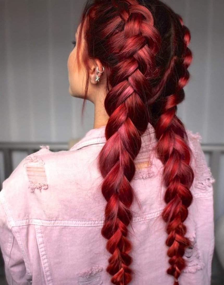 Французские косы с канекалоном 2 косы