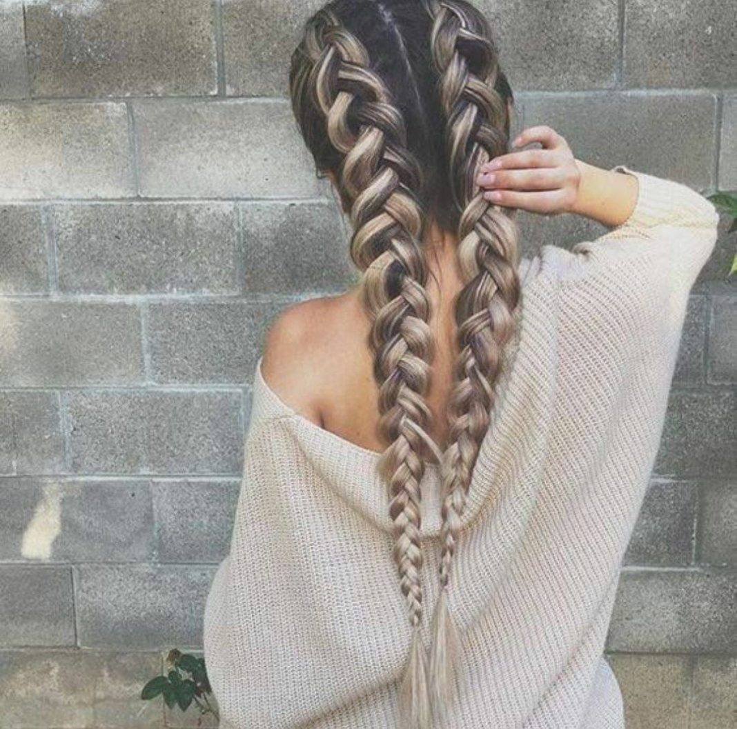 Французские косички с лентами