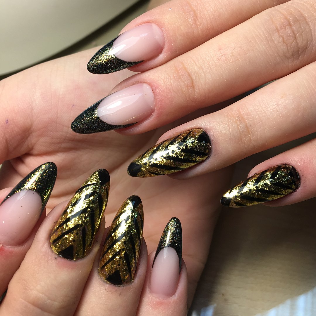 Френч черный с золотом