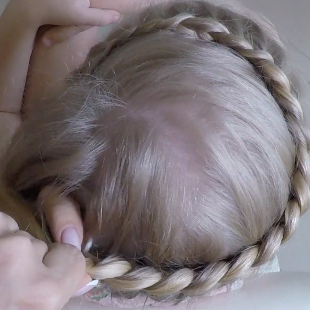 Прическа коса корзинка