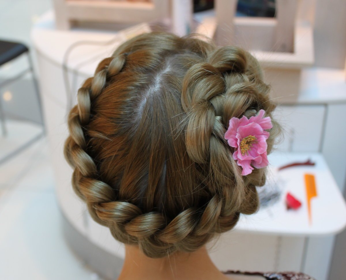 Прическа корзинка